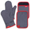 Coziselect Oven Mitts and Pot Holders Set, 500 F Heat Resistant Oven Mit Gloves Hot Pads for Kitchen Cooking Grill, Pure Cotton and Terrycloth Lining, Heavy Duty Thick Ovegloves Grey, 4-Piece Set