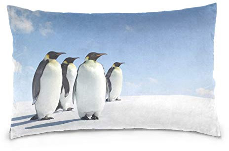 Linomo Kissenbezug 40x60 cm, Süß Tier Pinguin Dekorative Kissenbezug Kissenhülle für Couch Sofa Bett Hause
