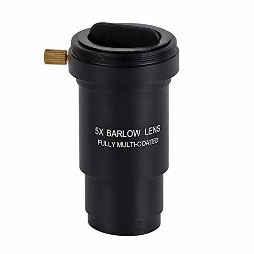 Qiterr Barlow Lens Multi-coated 1.25 5X Barlow Lens M42 Thread for 31.7mm Telescopes Eyepiece Barrow Mirror Single Lens Teleconverter