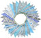 G2PLUS 36PCS Grey and Blue Fabric Bunting Banner, 10M Two Layer Triangle Flag Garland, 17x19CM Double Sided Large Floral Pennants for Wedding Birthday Parties Decoration