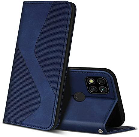 ZONNAVI Coque pour Xiaomi Redmi 9C, Premium Étui Housse en Cuir de Protection avec [Emplacements Cartes] [Magnetique], Clapet Folio Portefeuille pour Xiaomi Redmi 9C (Bleu)
