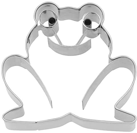 RBV Birkmann Frosch Ausstecher, zum Ausstechen und Dekorieren von Plätzchen, Marzipan und Fondant, Edelstahl, spühlmaschinengeeignet, 6 cm, Silber, 198197