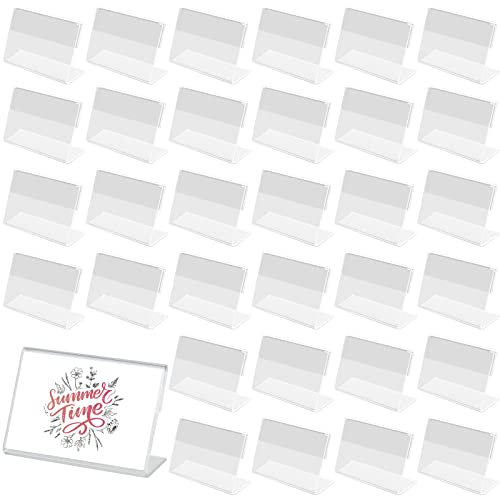Yicaam 42 Stück Preisschildhalter aus transparentem Acryl, Preisschildhalter, Preisschildhalter für Büro und Supermarkt (6 x 4,3 x 2 cm)