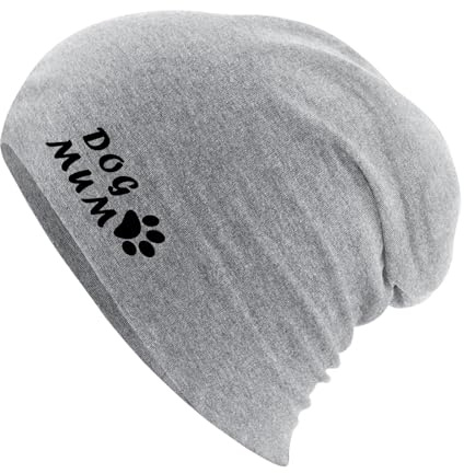 Huuraa Slouch Beanie Dog Mum Tapse Geschenk | Erwachsenen Wintermütze Baumwolle und Elasthan Mütze Geschenkidee doppellagige Baumwollmütze