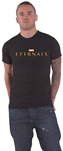 Marvel Comics T Shirt Eternals Movie Logo Official Mens Black L