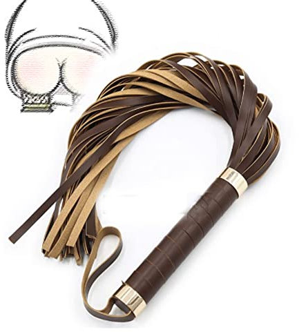sensensen Frusta da Cavallo in Pelle PU Frusta Multifunzionale Rilassa la frequenza cardiaca Muscolare Aumenta Il Fitness Sportivo Felice (Marrone)