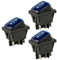 ETOPARS 3 Piezas 12V 20A Interruptor Basculante para Coche Niebla Luces de Luz LED Azul Enganche Interruptor Palanca Botón Presión Impermeable 6Pin ON Off ON 3 Posiciones