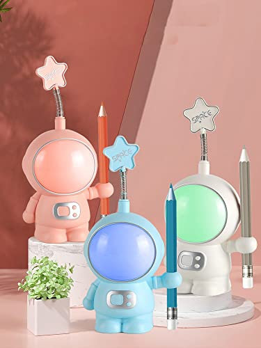 Yeeteesy LED Astronauten Nachtlicht, Spaceman Figure Dimmbar Tischlampe, Astronaut Handwerk Tischlampe Ornament (Rosa)
