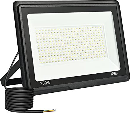 toobettp 200W LED Strahler Außen, 6000K 20000LM Kaltweiß LED Fluter, IP66 Wasserdicht Außenstrahler Fluter Flutlicht für Garten Innenhöfe Garage Hotel