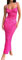 MAHUAOYIXI Robe Longue Femme Moulante Élégante Fille en Dentelle Floral Robe de Cocktail Sans Manches Slim Dos Transparent Bodycon Col en V Sexy Robe de Soirée Casual, Rouge et rose., S