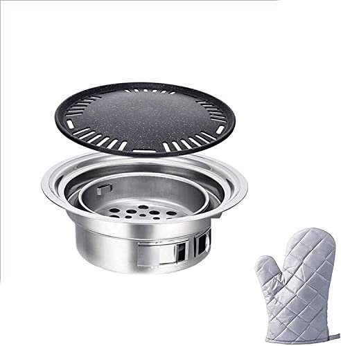 Barbecue Brasero Poêle à Charbon en Fonte | Grille à Charbon de 35 cm avec Plateau | Barbecue pour Pique-Nique Jardin Terrasse Camping Plage