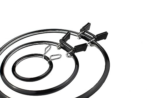 Nurge Premium-Qualität, Metallfederspannung, Stickrahmen, Kreuzstichrahmen, Stopfrahmen, Stickrahmen, Spannschuppen (schwarz, Größe Mix)