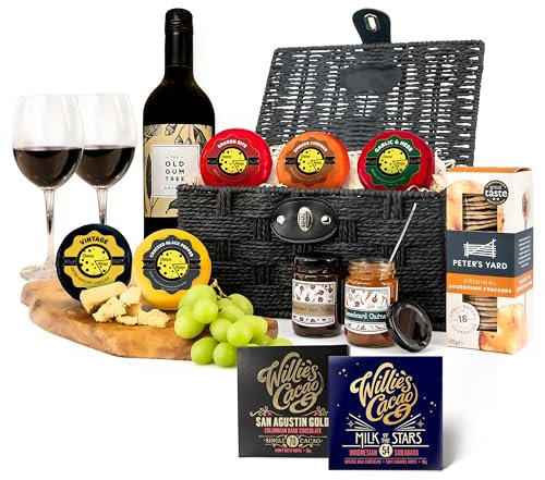 Luxury Cheese & Wine Hamper | Wine and Cheese Hamper Gift Set and Accompaniments…