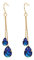 Vissen CZ Pendante Femme Boucle D'oreille Bleu Zirconium Plaqué Or Crochet Chainette Oreille Bijoux Hypoallergéniques Mode Longue…