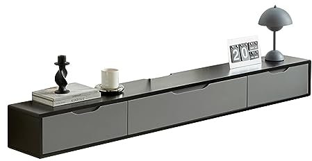TV Lowboard, TV Board, 120cm/140cm Moderner TV Ständer, Schwebender TV-Ständer, Wandmontierte Entertainment Center Medienkonsole, Schwebendes MDF TV Regal, Verstecktes Kabelloch ( Color : B , Size : 1