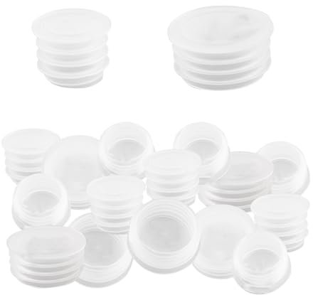 UFURMATE Salt Shaker Stoppers, 60Pcs Plastic Salt Shaker Plugs Transparent Salt Pepper Shaker Stoppers Round End Cap Replacement for Flower Pots Bottles Pipes (2 Size)
