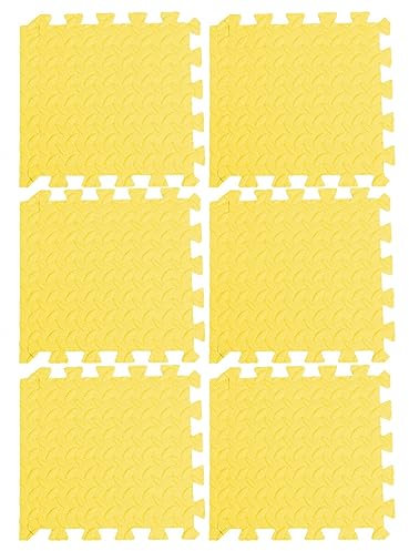 Yardwe Leaf Pattern Eva Tiles Interlocking Floor Mats 6pcs Set Foam Puzzle Play Mat Protective Cushion Rug Garden Tiles Marquee Flooring