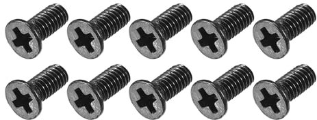 METALLIXITY Phillips Flat Head Screws (M2.5 x 6mm) 150Pcs, Carbon Steel Machine Screws - for Glasses Watch and Other Small Electronics, Black