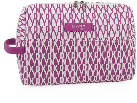 DKNY - Kulturbeutel Reise Damen Herren Wasserdicht Groß Hängend mit Fächern Waschtasche Organisator für Kosmetik und Hygieneartikel, Rosa