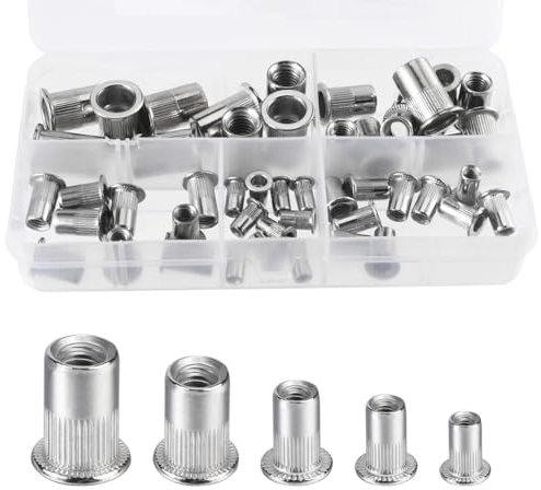 50 Pezzi Dadi per Rivetti, Rivetti Filettati, Set di Dadi per Rivetti Ciechi per la decorazione di mobili industriali (M3,M4,M5,M6,M8)