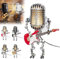 Vintage Microphone Robot Desk Lamp, Holding Guitare Vintage Night Light, Microphone Guitar Robot Lamp,Retro Lamp Home Decor Bedside Table Lamp Cool Gifts for Music Lovers (Red)