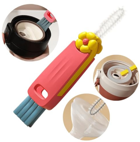 New 3 In 1 Multifunctional Cleaning Brush, Cup Lid Cleaning Brush, Tiny Bottle Cup Lid Detail Brush, Bottle Cap Crevice Cleaner, Portable Bottle Cleaning Brush For Baby Bottle Gap Tight Spaces Cup (A)