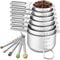 12PCS Measuring Cups and Spoons Set, 7 Stainless Steel Nesting Measuring Cups & 5 Mini Measuring Spoons, Metal Kitchen Gadgets for Cooking Baking, Dry and Liquid Ingredients Measurement