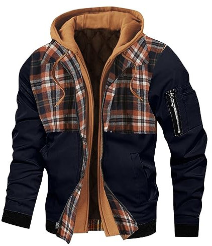 hehiy wasserdichte Herren-Jacke, lässiger Kapuzenmantel, Softshell-Fleece-gefüttert, Laufjacken, Taktische Militärjacke, Arbeit, Angeln, Jagd, Klettern Outdoorjacke Herren Thermojacke Herren Arbeit