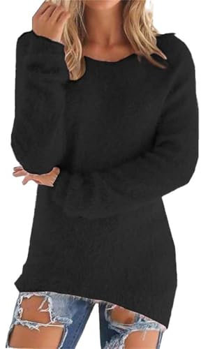 Bargains of The Day Sale Fleece Sweatshirts for Women Clearance Warm Solid Color Long Sleeve Winter Jumpers Casual Stretch Crewneck Tunic Tops Ladies Early Black of Friday Deals