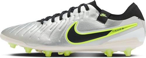 Nike Tiempo Legend 10 AG-Pro Fußballschuh für Kunstrasen, Zapatillas de fútbol Hombre, Metallic Silver Black Volt, 41 EU