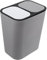 Genérico basura papelera rectangular Papelera de cocina papelera de reciclaje cubo de compostaje papelera doble Basurero con separación de residuos papelera de casa vaciar papelera AbS Grey
