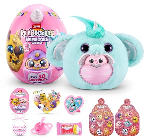 Rainbocorns Mamacorn Surprise (Shara) von ZURU, Plüschspielzeug zum Sammeln für Mädchen ab 3 Jahren