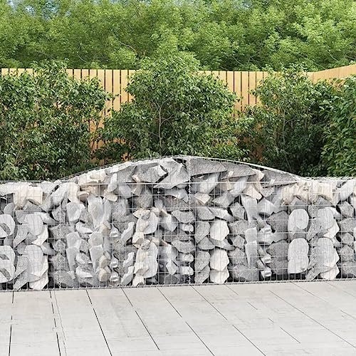 BOWEKAM Home & Garden-Arched Gabion Baskets 20 pcs 400x50x80/100 cm Galvanised Iron-Furniture Choice