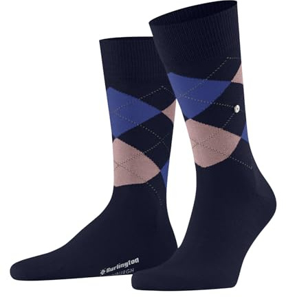 Burlington Herren Socken Edinburgh M So Wolle gemustert 1 Paar, Blau Royal Blue 6878, 40-46