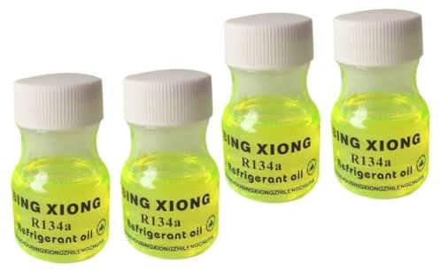 MUCKLILY 4pcs Air Conditioning Fluorescent Leak Detection Dye Oil for Automotive Maintenance High Concentration Uv Dye for Easy Leak Discovery Compact and Safe for Car Repair