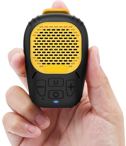 Wearable Bluetooth Speaker (Updated Version), Water-Resistant Portable Speaker Bluetooth with 30H Playtime, Hands-Free Calls, Magnetic Clip for Construction, Suitable for Indoor & Outdoor Use-Yellow