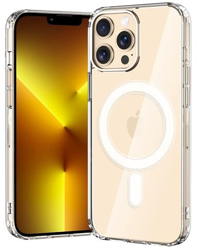 gueche für iPhone 13 Pro Hülle, Kamerasteuerung, zertifizierter Militärschutz, Starke Magnetkraft, stoßfest und Kratzfest, magnetische Handyhülle, iPhone 13 Pro Case, Klar, Durchsichtig