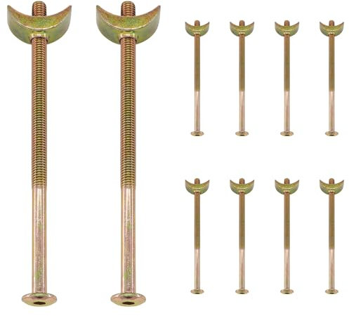 10 Sets of Furniture Connecting Bolts with Half Moon Luna Washers,M6 Furniture Connectors Fasteners (120mm)