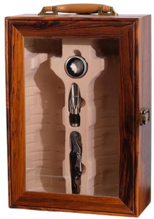 LOVIVER Caja de Madera para Guardar Vino con Dos Botellas, Ideal para Celebraciones y Ocasiones Festivas.