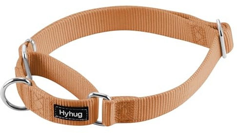 Hyhug Martingale Collar for Dogs, Extra Large Clay, Escape Proof | Heavy-duty no-pull nylon, secure fit for strong dogs. Great for training walks and park outings. Durable & easy adjust