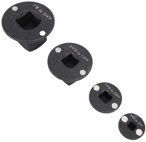 YUEHISY Low Profile Impact Socket Adapter Set, 4PC Magnetic Design Space Saving Stacking Carbon Steel Drive Ratchet Adapters for 3/4-1, 1/2-3/4, 1/2-3/8, 1/4-3/8 Conversion