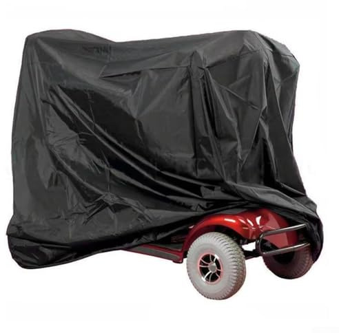 Wasserdichte Abdeckung für Mobilitätsroller mit Aufbewahrungstasche, 210D-Oxford-Gewebe, wetterfester Schutz für 3-Rad- und Allrad-Roller, staubdicht, UV (schwarz, 190 x 71 x 117 cm)