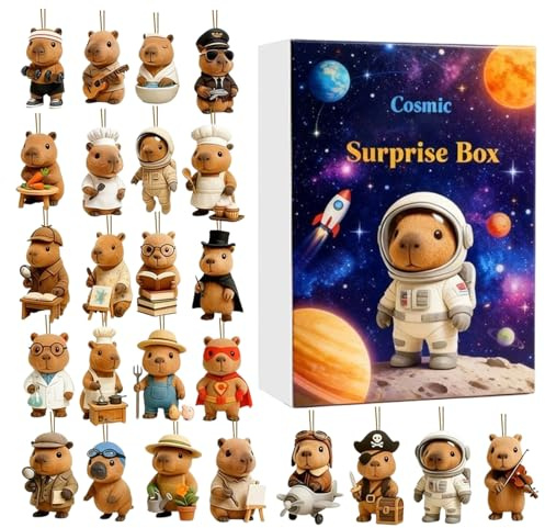 Capybara Advent Calendars 2025, 24 Days Christmas Countdown Advent Calendars with 2D Acrylic Cute Collectibles for Adults Kids