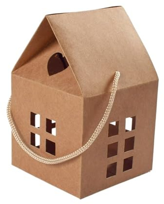 5/10/20/30/50/100 Stück Hausförmige Bonbonboxen, ideal for Heimpartys, Hochzeiten, Kekse und Süßigkeiten(Kraft paper,50pcs)