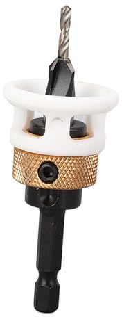 HUSHUI Senkbohrer, 3,2 X 8 Mm, 4 Nuten, 1/4 Zoll Sechskantschaft, Verstellbare Tiefe mit Anschlag, für Holz, Metall, Aluminium, Laminat