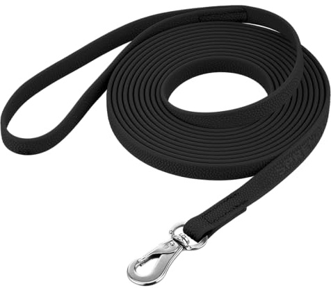 SPRENGER Footballgrip BioThane Schleppleine 10 m - mit Handschlaufe, schwarz - robuste Hundeschleppleine für Training, Arbeit und Alltag