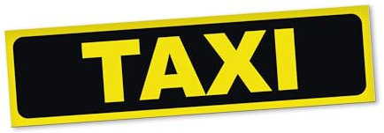 PantherPixel Magnetschild Taxi Auto Taxiruf Taxiservice Taxifahrer Magnetfolie Wetterfest Magnetisch 30 x 8 cm Standard