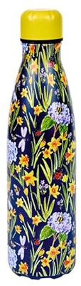 Marie Curie Charity Memory Garden Water Bottle Stainless Steel 750ml Capacity Spring Daffodil Floral Design 27 x 7 x 7 cm