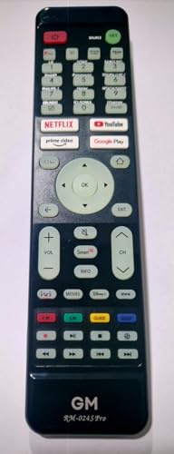 Telecomando Universale Smart per TV tutti i marchi, tasti Netflix, YouTube, Prime Video, Google Play GM RM-024S Pro
