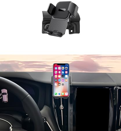 LAUFITMT Car Phone Holder for 2018-2025 Volvo XC60 Accessories Screen Fixed Clip Adjustable 360 Degree Rotation Cell Phone Mount Hands Free